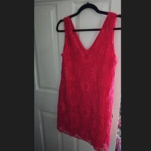 NWT Desigual 1970s Inspired Floral Lace V-Neck Mini Dress